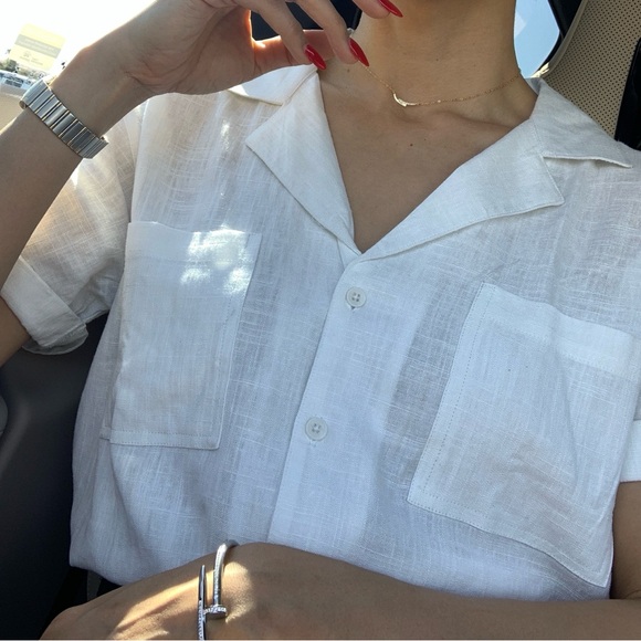 Brand new Linen button down shirt- no offer - Picture 5 of 10